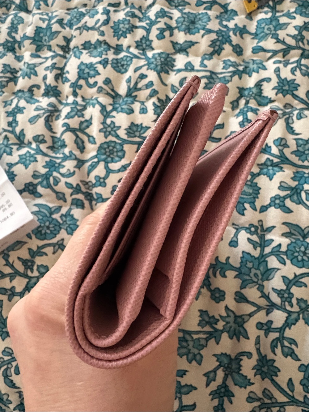 Prada Pink Saffiano Zip-Around Wallet with Gold Logo - Picture 11 of 13